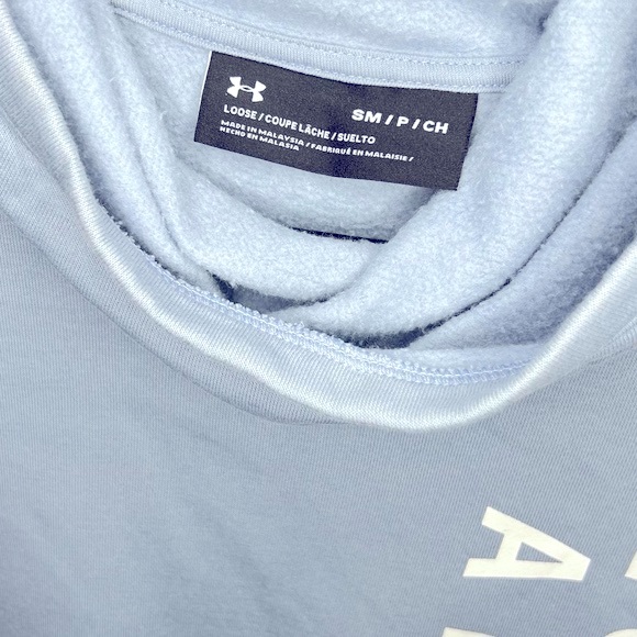 Under Armour Light Blue Loose Hoodie with Turtle Neck Womens Size Small Hoodie - Picture 3 of 7